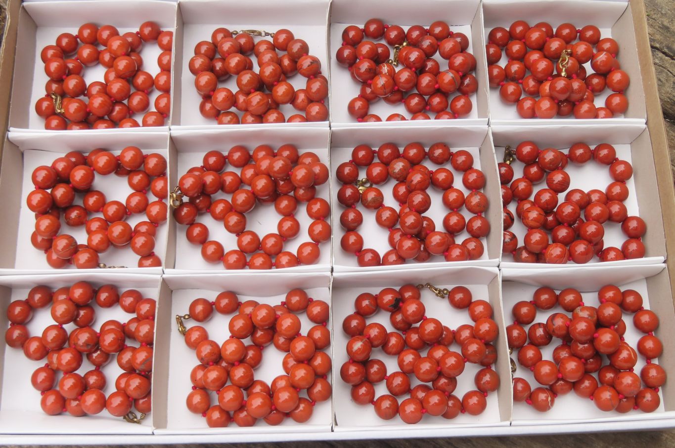 Polished Red Jasper Bead Necklace - Sold Per Item - From South Africa - Toprock Gemstones and Minerals 