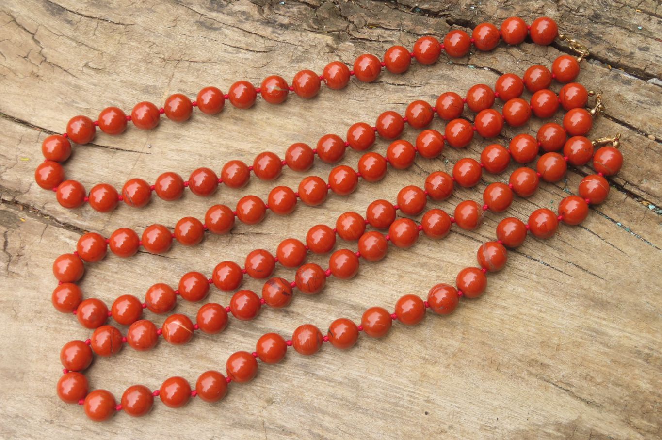 Polished Red Jasper Bead Necklace - Sold Per Item - From South Africa - Toprock Gemstones and Minerals 