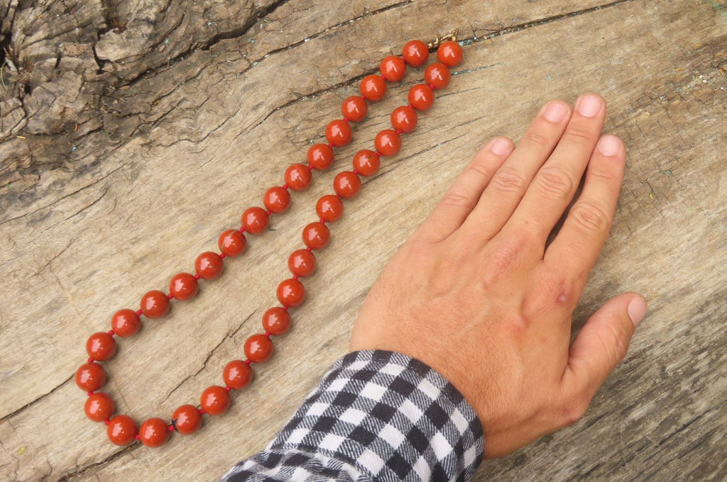 Polished Red Jasper Bead Necklace - Sold Per Item - From South Africa - Toprock Gemstones and Minerals 