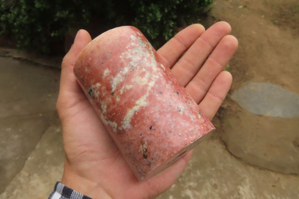 Hand Made Orange Calcite Candle Holders x 2 From Southern Africa - Toprock Gemstones and Minerals 