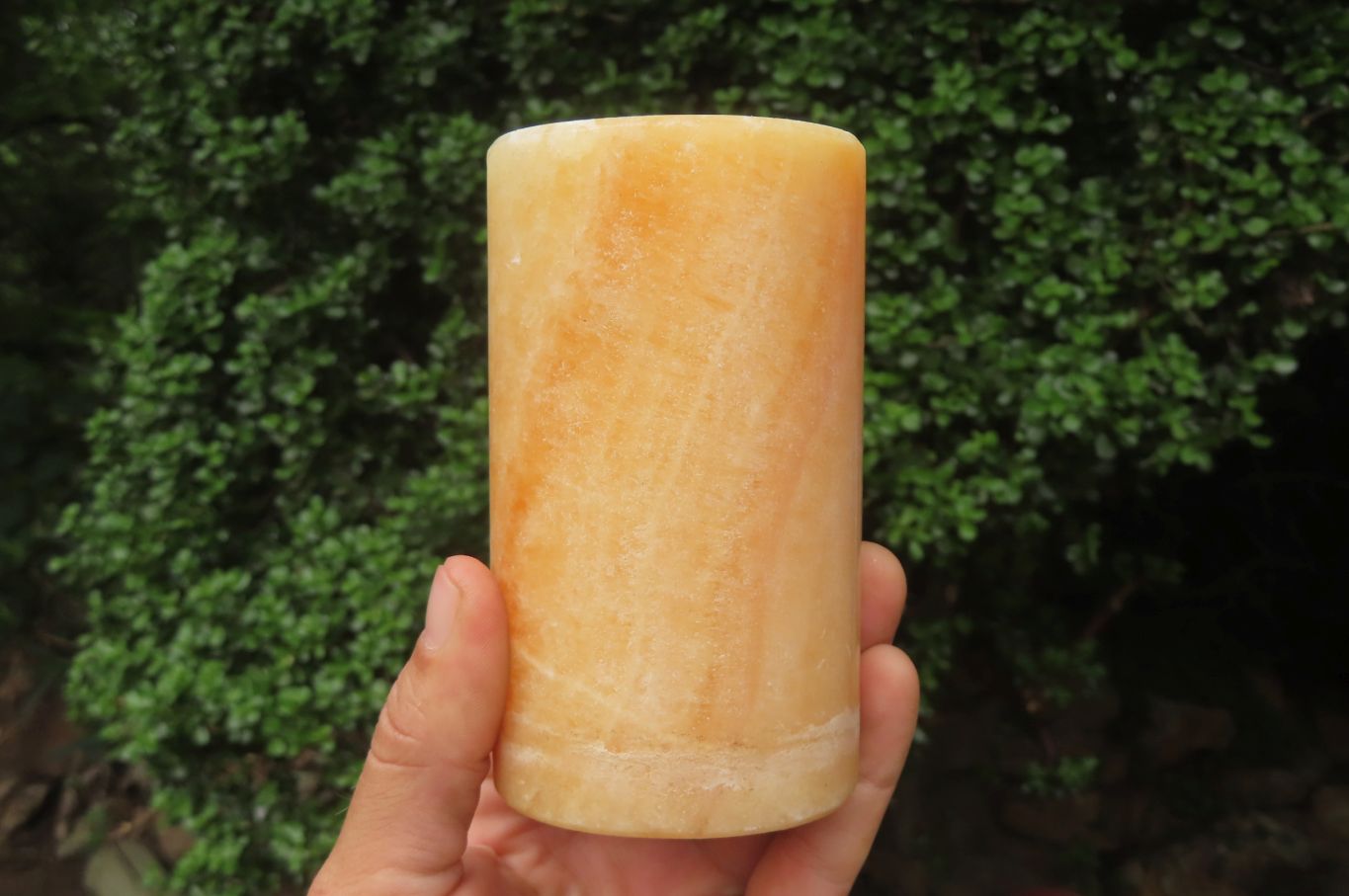 Hand Made Orange Calcite Candle Holders x 2 From Southern Africa - Toprock Gemstones and Minerals 