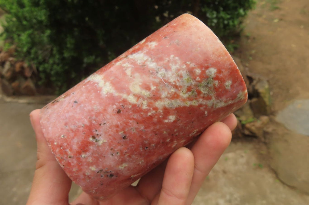 Hand Made Orange Calcite Candle Holders x 2 From Southern Africa - Toprock Gemstones and Minerals 