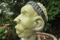 Hand Made Traditional African Man Bust Sculpture x 1 From Zimbabwe