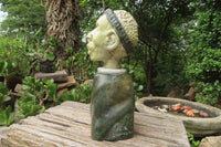 Hand Made Traditional African Man Bust Sculpture x 1 From Zimbabwe