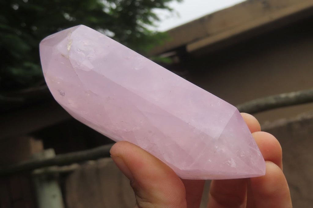 Polished Double Terminated Rose Quartz Points x 3 From Ambatondrazaka, Madagascar - Toprock Gemstones and Minerals 