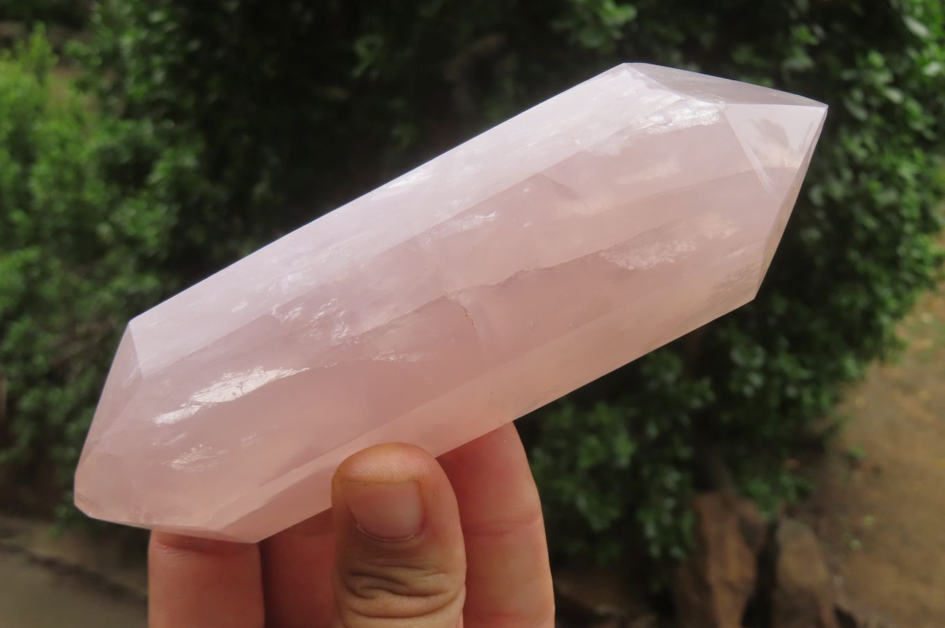 Polished Double Terminated Rose Quartz Points x 3 From Ambatondrazaka, Madagascar - Toprock Gemstones and Minerals 