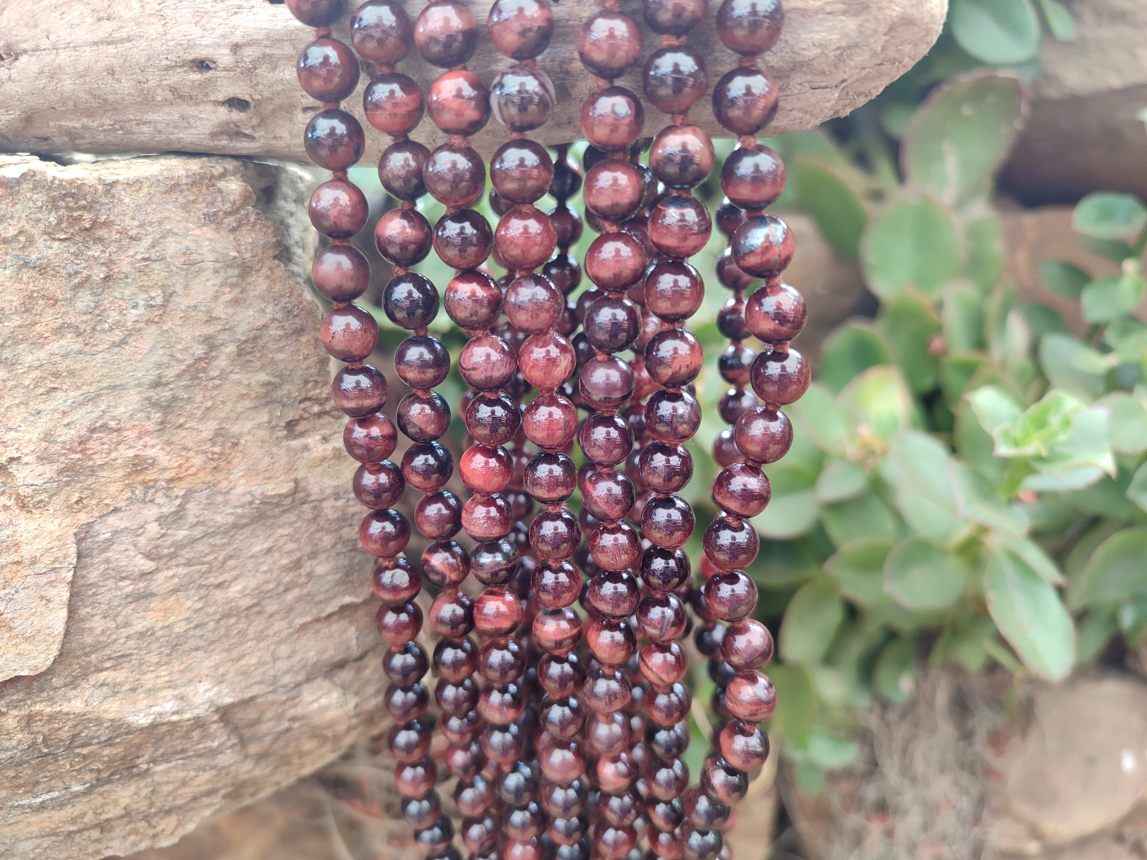 Polished Red Tigers Eye Bead Necklaces - Sold Per Item - From South Africa - Toprock Gemstones and Minerals 