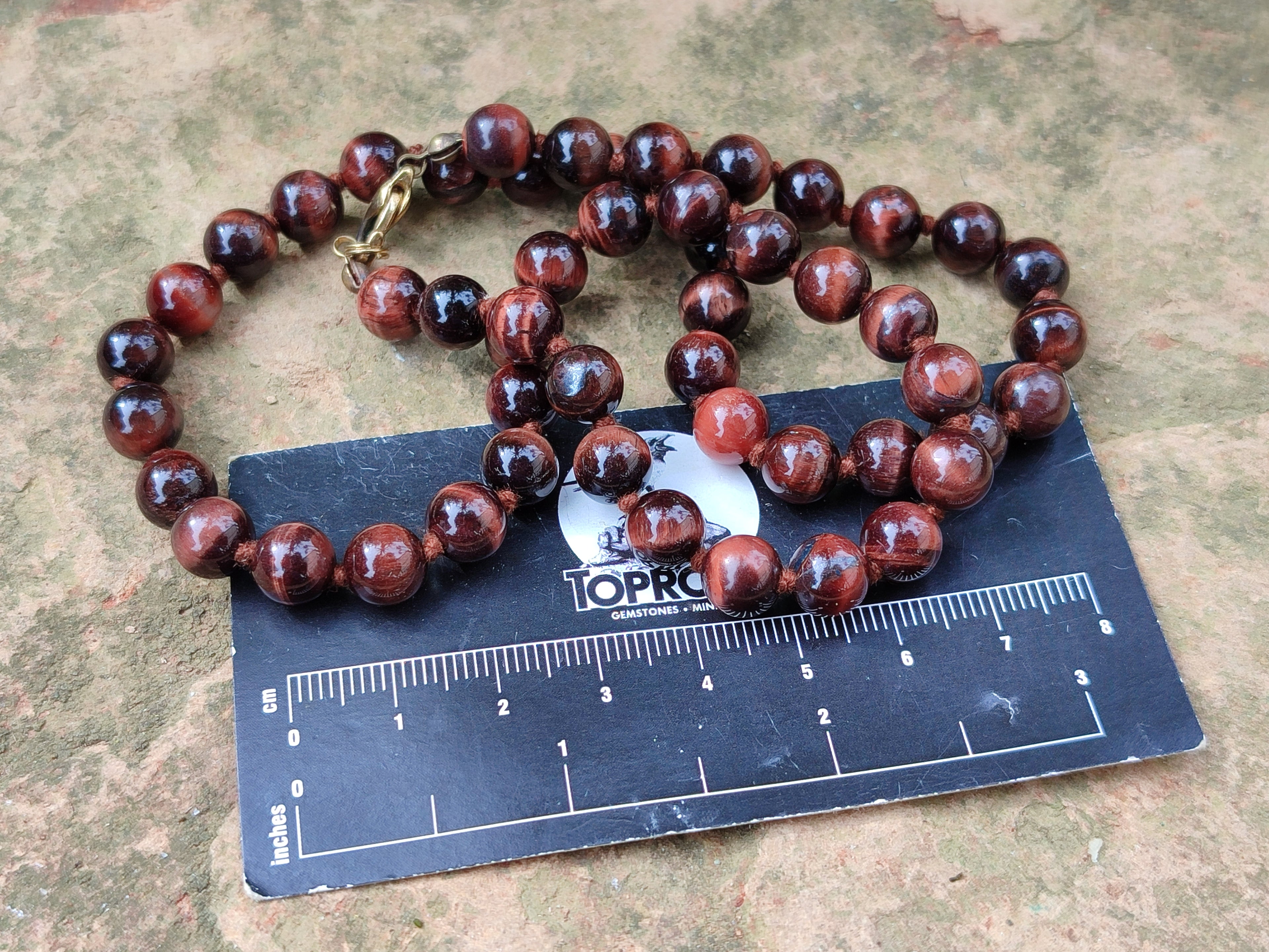 Polished Red Tigers Eye Bead Necklaces - Sold Per Item - From South Africa - Toprock Gemstones and Minerals 