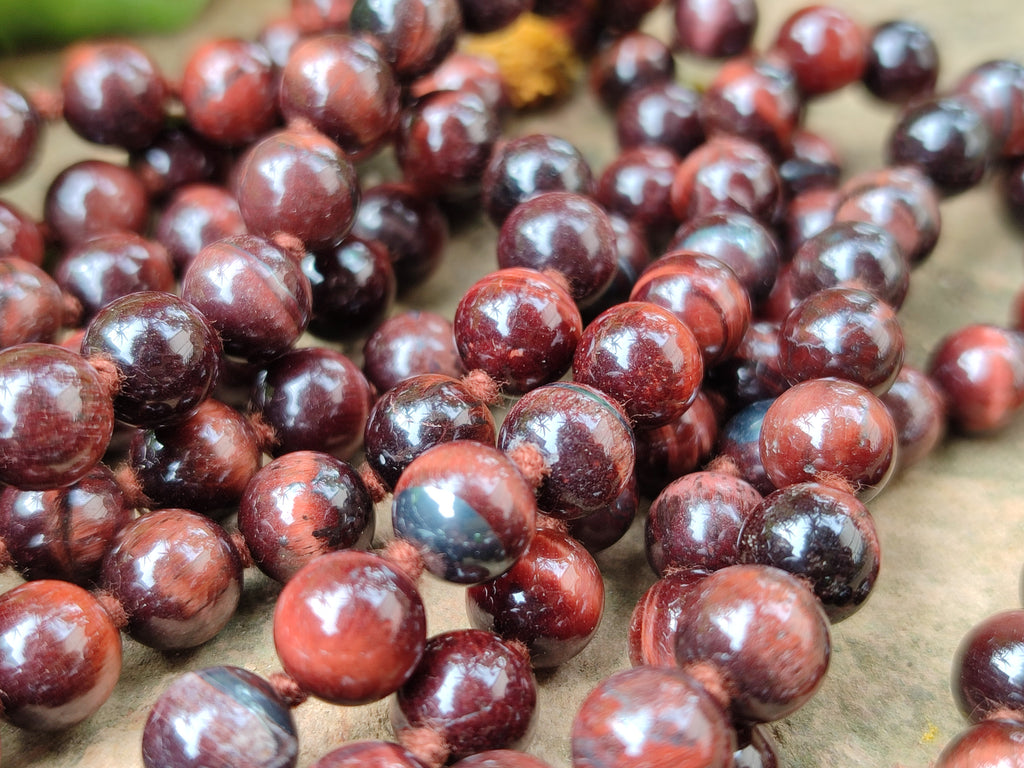 Polished Red Tigers Eye Bead Necklaces - Sold Per Item - From South Africa - Toprock Gemstones and Minerals 