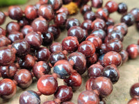 Polished Red Tigers Eye Bead Necklaces - Sold Per Item - From South Africa