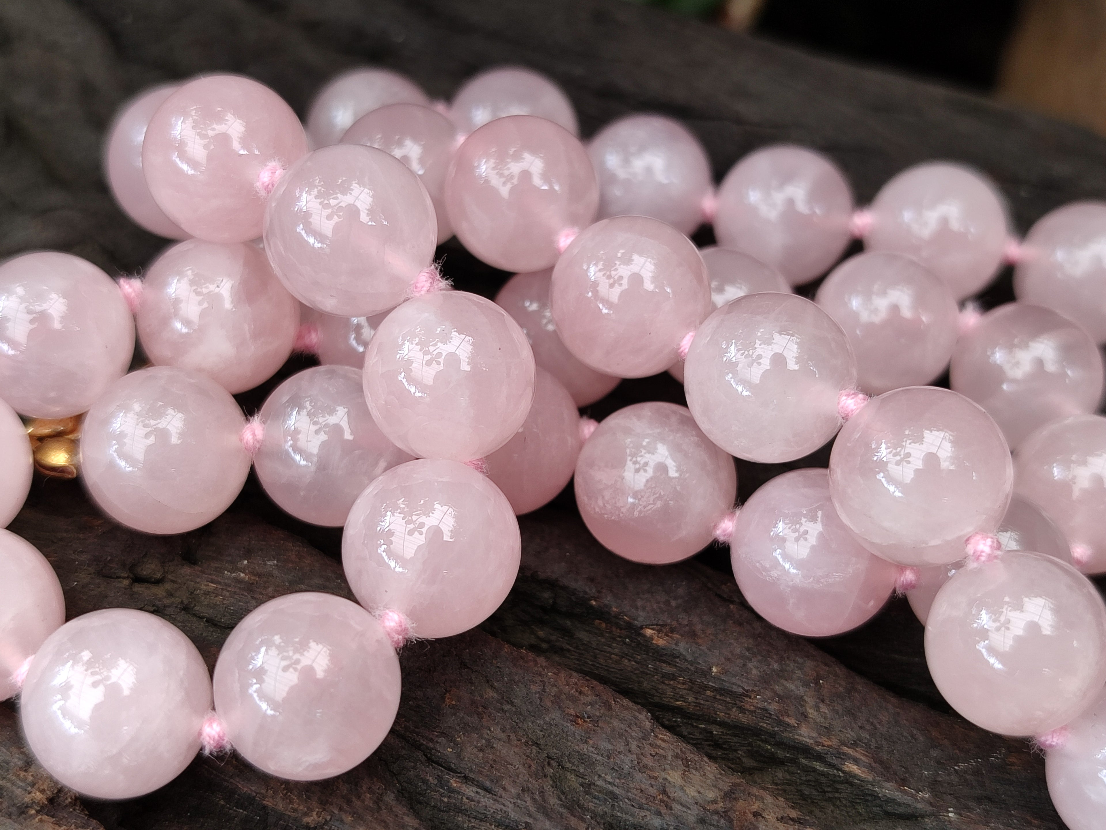 Hand Made Rose Quartz Bead Necklace - Sold per Item - From Madagascar - Toprock Gemstones and Minerals 