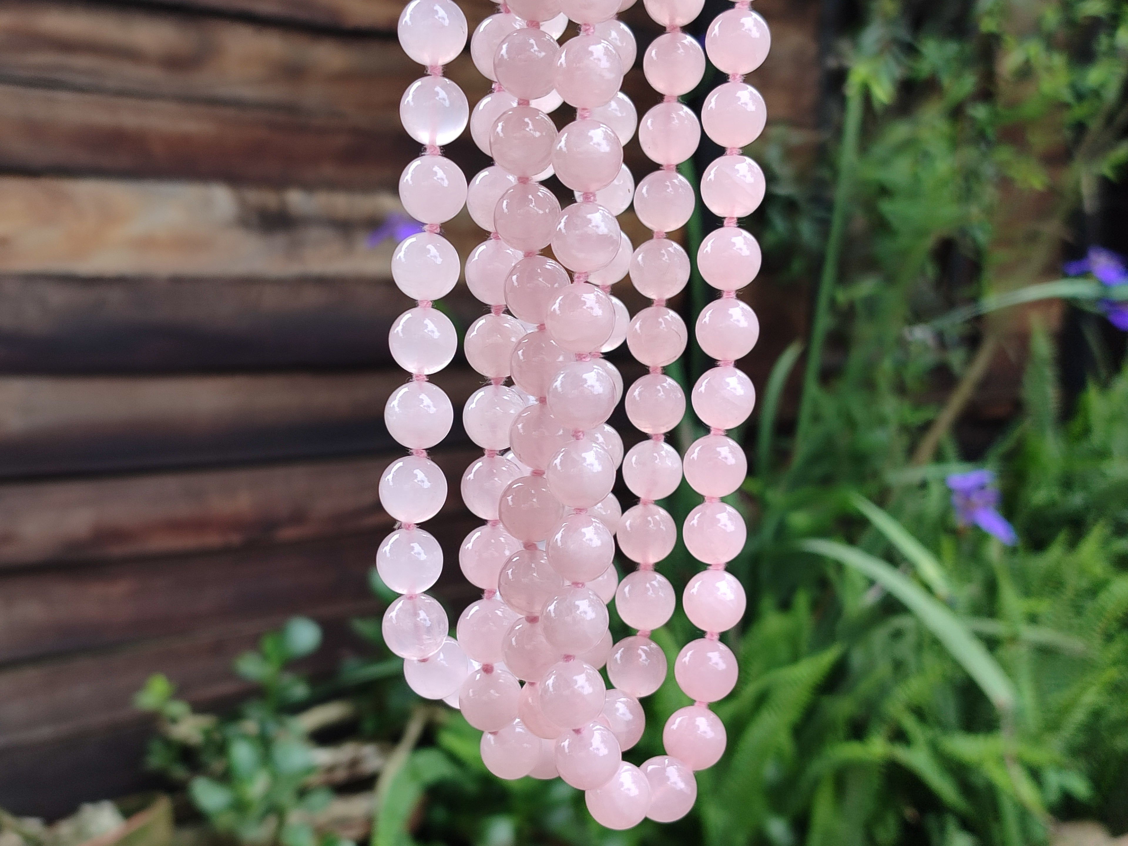 Hand Made Rose Quartz Bead Necklace - Sold per Item - From Madagascar - Toprock Gemstones and Minerals 