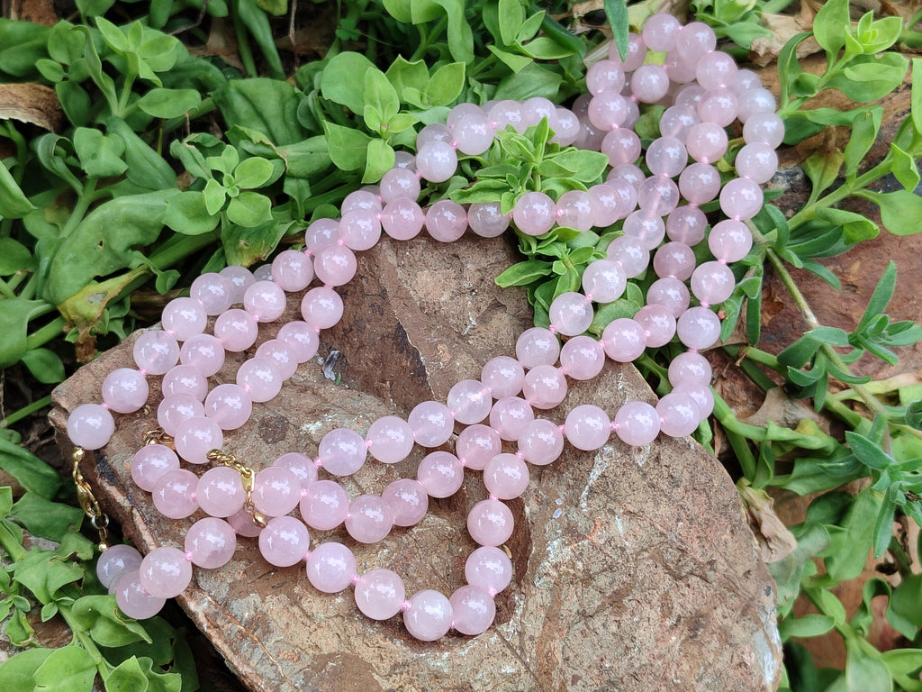 Hand Made Rose Quartz Bead Necklace - Sold per Item - From Madagascar - Toprock Gemstones and Minerals 