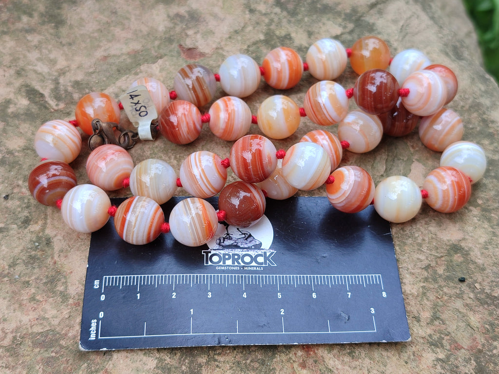 Polished Sardonyx Tibetan Agate Bead Necklace - Sold Per Item- From Tibet - Toprock Gemstones and Minerals 