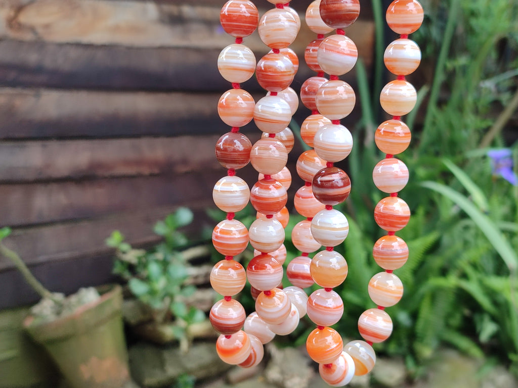 Polished Sardonyx Tibetan Agate Bead Necklace - Sold Per Item- From Tibet - Toprock Gemstones and Minerals 
