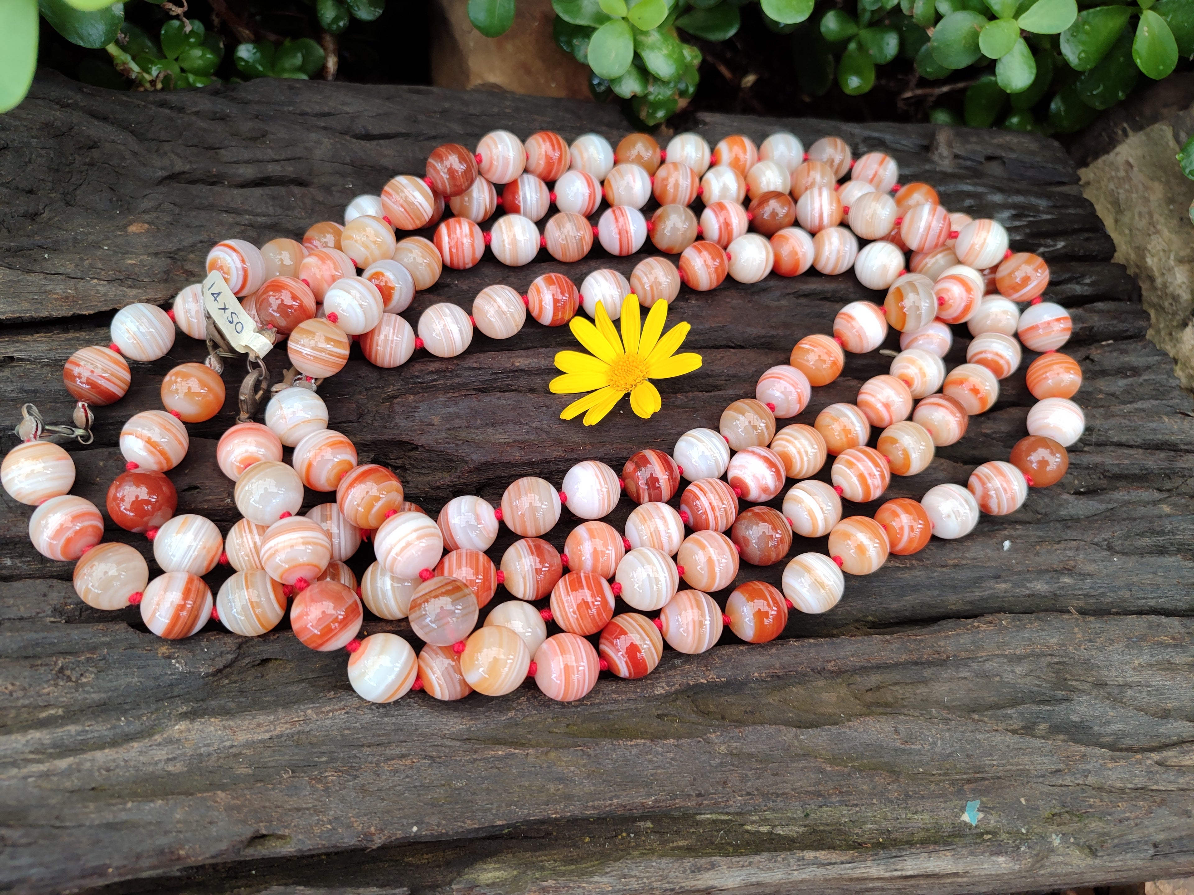 Polished Sardonyx Tibetan Agate Bead Necklace - Sold Per Item- From Tibet - Toprock Gemstones and Minerals 