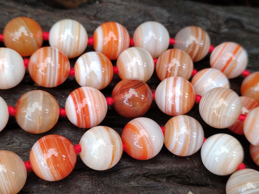 Polished Sardonyx Tibetan Agate Bead Necklace - Sold Per Item- From Tibet - Toprock Gemstones and Minerals 