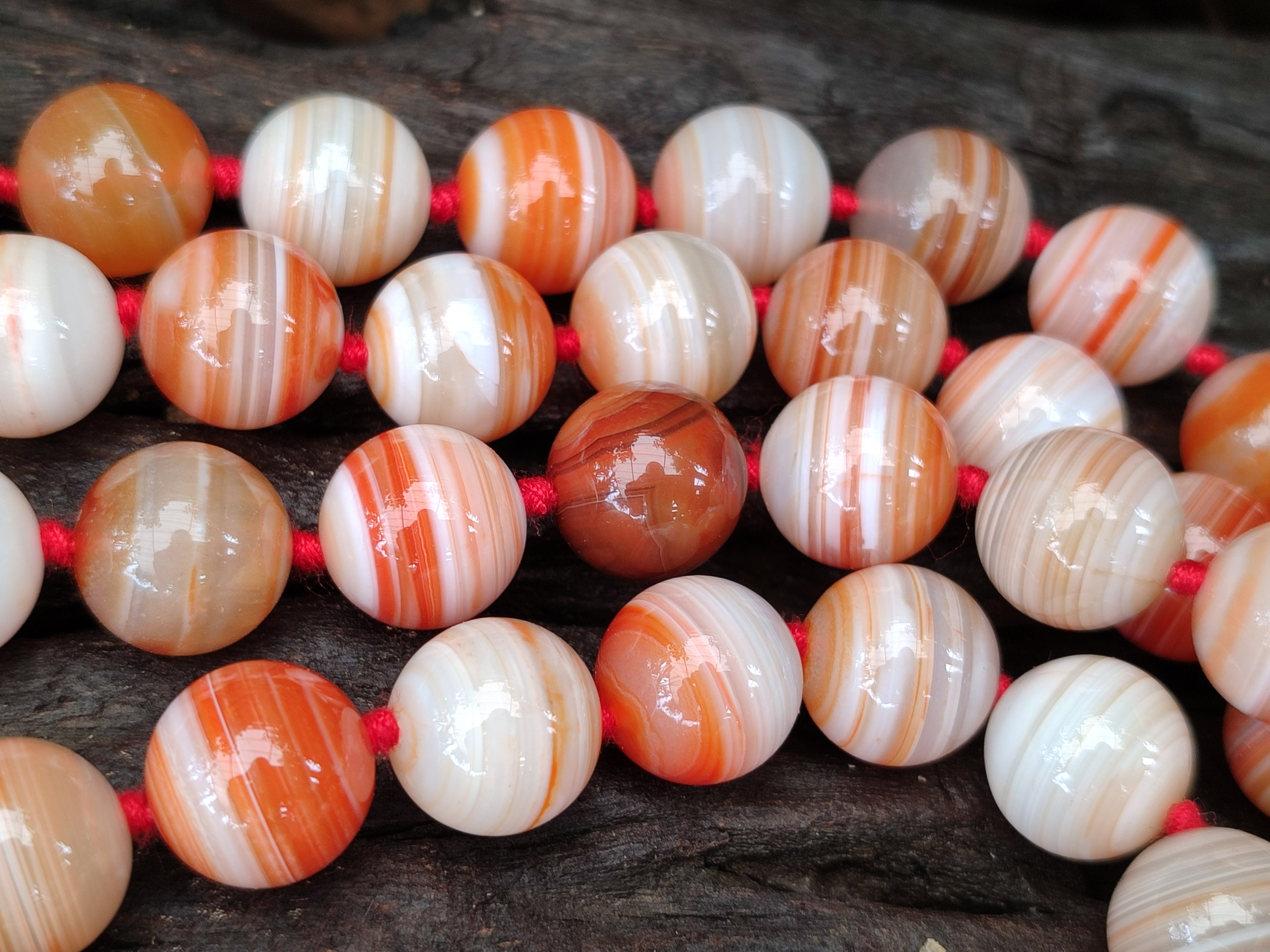 Polished Sardonyx Tibetan Agate Bead Necklace - Sold Per Item- From Tibet - Toprock Gemstones and Minerals 