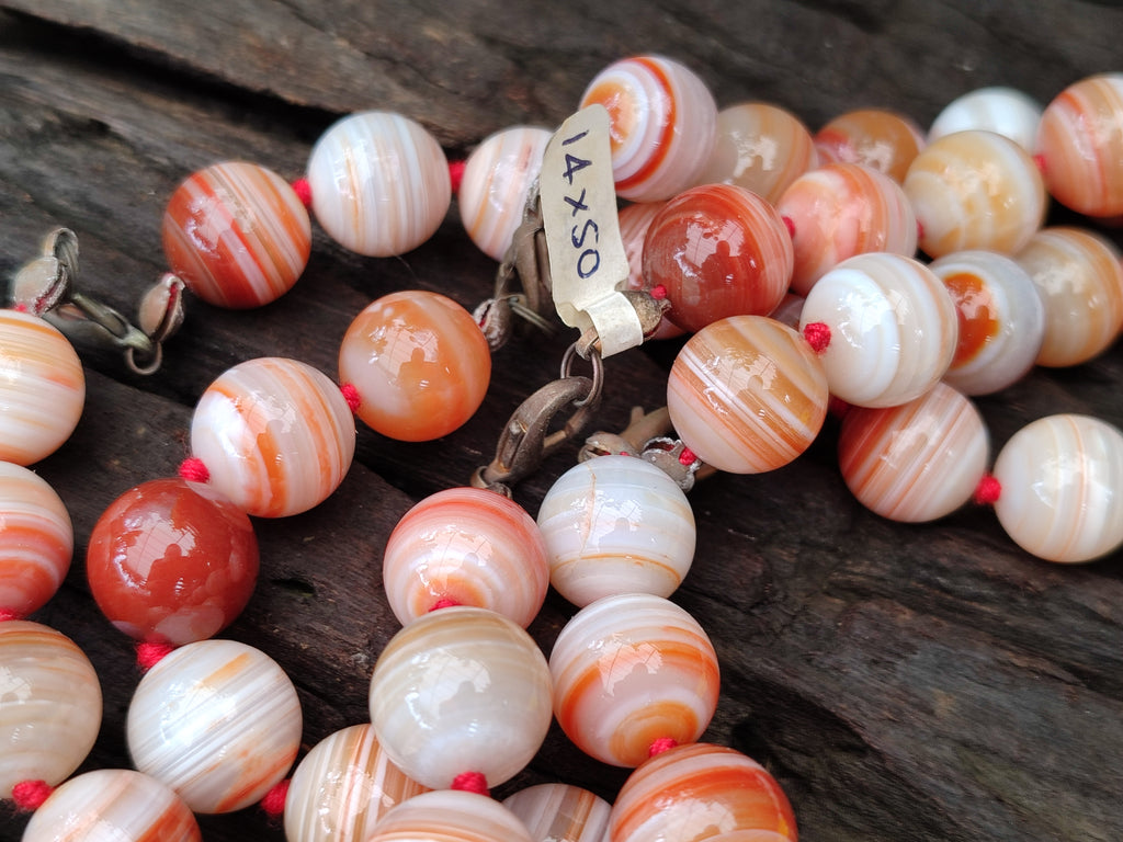 Polished Sardonyx Tibetan Agate Bead Necklace - Sold Per Item- From Tibet - Toprock Gemstones and Minerals 