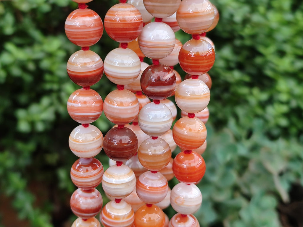 Polished Sardonyx Tibetan Agate Bead Necklace - Sold Per Item- From Tibet - Toprock Gemstones and Minerals 