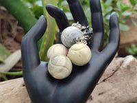 Polished African Butter Jade Tennis Ball Keyring - sold per item - From South Africa