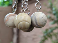 Polished African Butter Jade Tennis Ball Keyring - sold per item - From South Africa