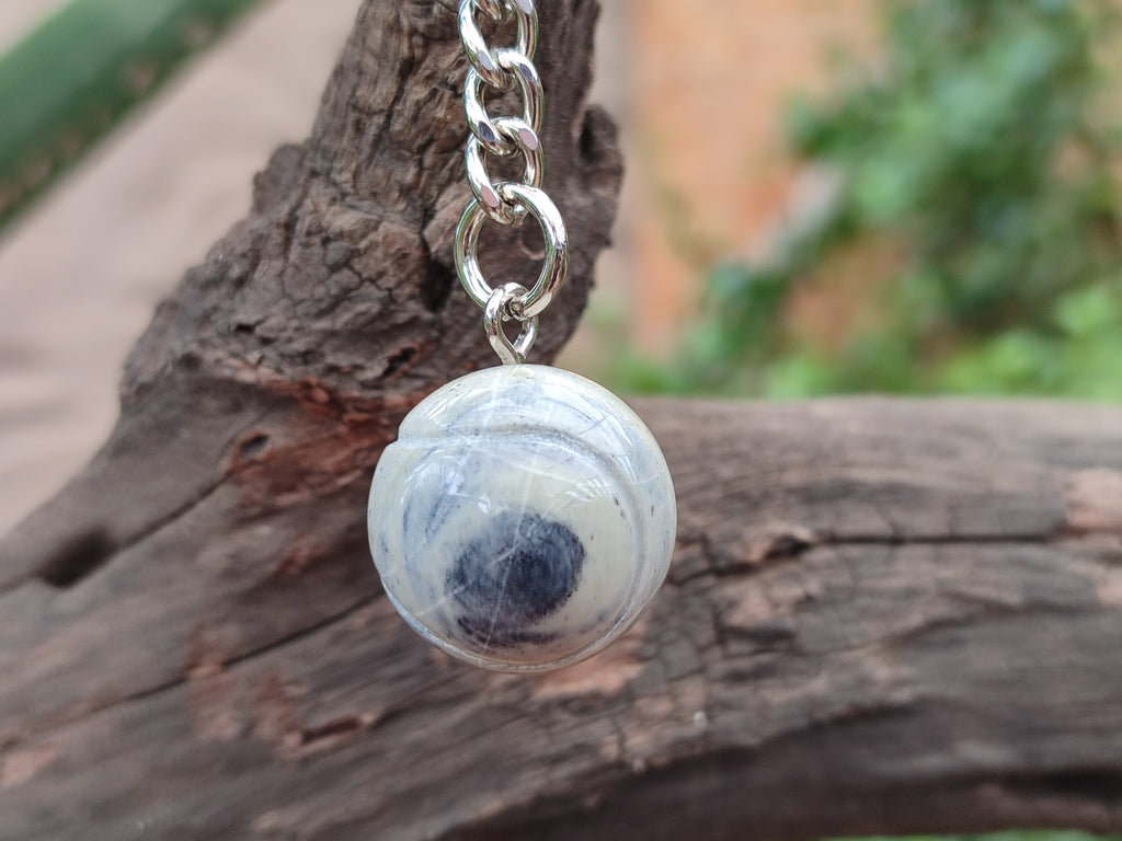 Polished African Butter Jade Tennis Ball Keyring - sold per item - From South Africa - Toprock Gemstones and Minerals 