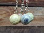 Polished African Butter Jade Tennis Ball Keyring - sold per item - From South Africa - Toprock Gemstones and Minerals 