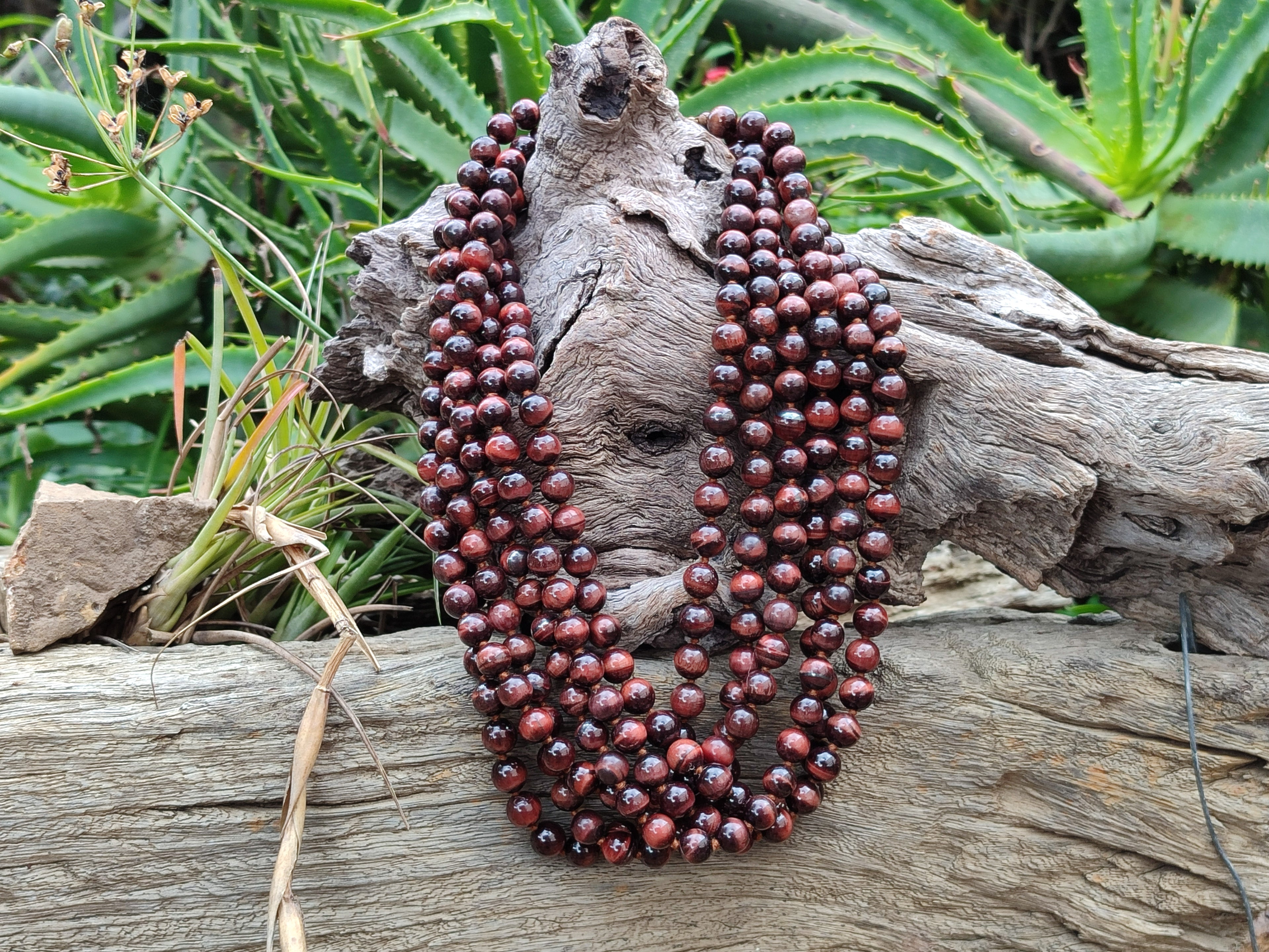 Polished Red Tigers Eye Bead Necklaces - Sold Per Item - From South Africa - Toprock Gemstones and Minerals 