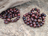 Polished Red Tigers Eye Bead Necklaces - Sold Per Item - From South Africa