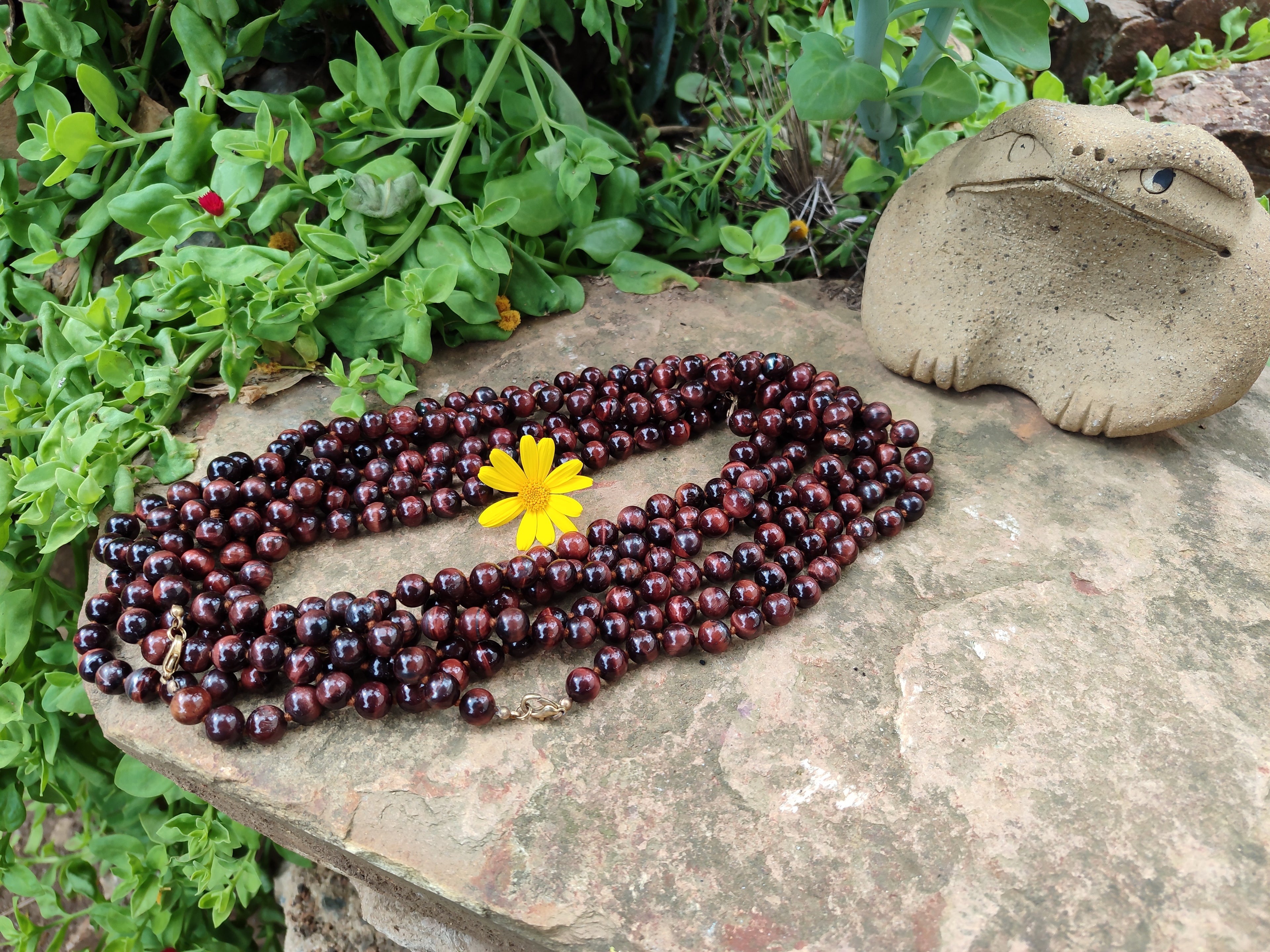 Polished Red Tigers Eye Bead Necklaces - Sold Per Item - From South Africa - Toprock Gemstones and Minerals 
