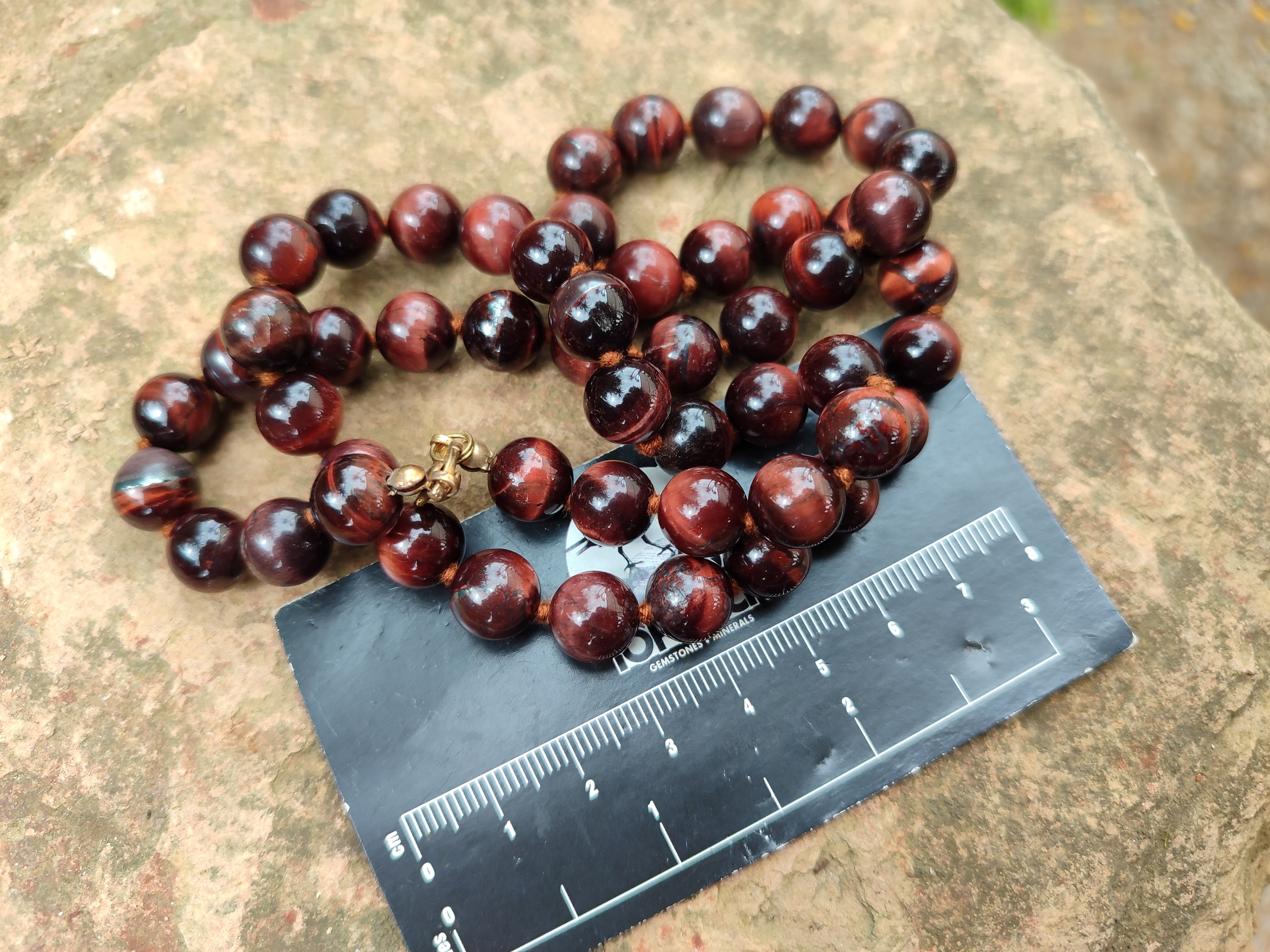 Polished Red Tigers Eye Bead Necklaces - Sold Per Item - From South Africa - Toprock Gemstones and Minerals 