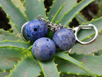 Hand Made Dumortierite Bowling Ball Keyrings - sold per item - From Mozambique - Toprock Gemstones and Minerals 