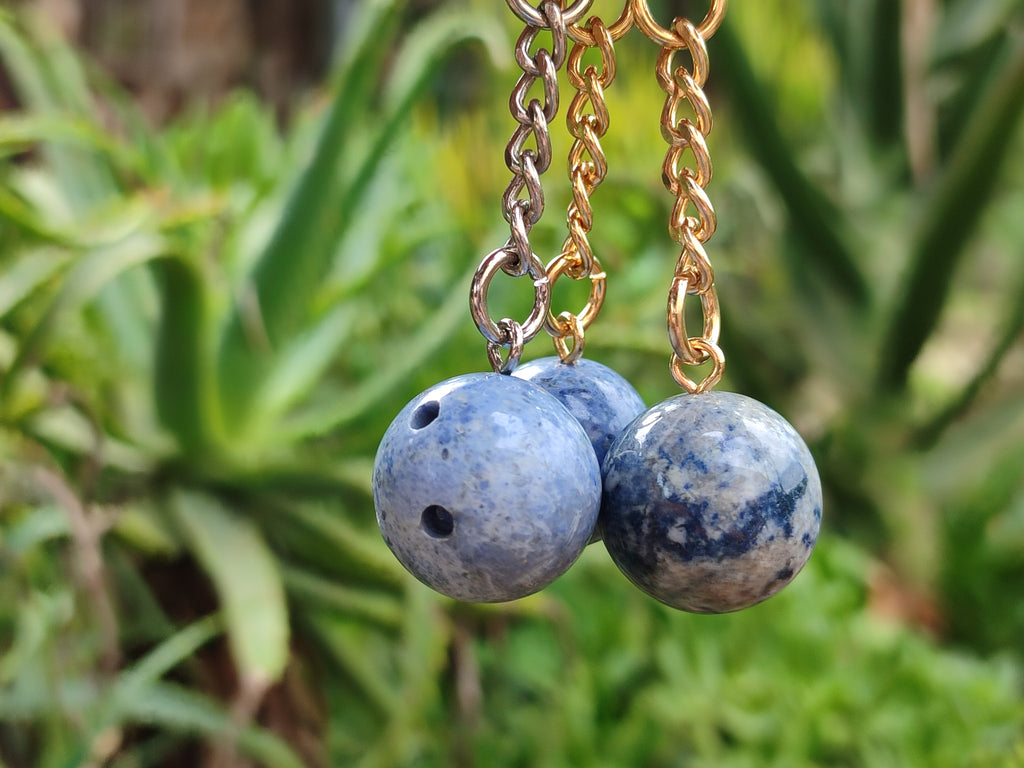 Hand Made Dumortierite Bowling Ball Keyrings - sold per item - From Mozambique - Toprock Gemstones and Minerals 