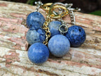 Hand Made Dumortierite Bowling Ball Keyrings - sold per item - From Mozambique - Toprock Gemstones and Minerals 