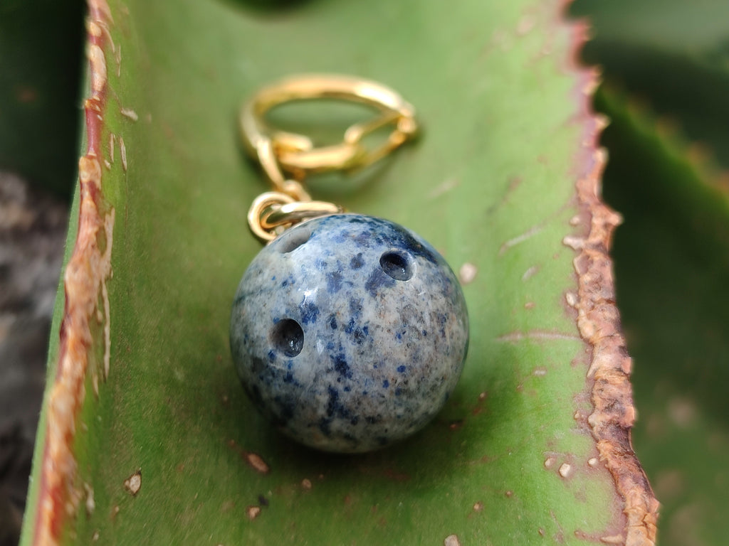 Hand Made Dumortierite Bowling Ball Keyrings - sold per item - From Mozambique - Toprock Gemstones and Minerals 