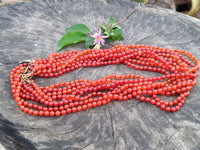 Polished Carnelian Agate Beaded Necklace - Sold per Item - From Brazil