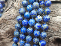 Polished Lapis Lazuli Ball Shaped Beaded Necklace - Sold Per Item - From Afghanistan