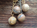 Polished Picture Stone Tennis Ball Keyring - sold per item - From Namibia - Toprock Gemstones and Minerals 