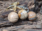 Polished Picture Stone Tennis Ball Keyring - sold per item - From Namibia - Toprock Gemstones and Minerals 