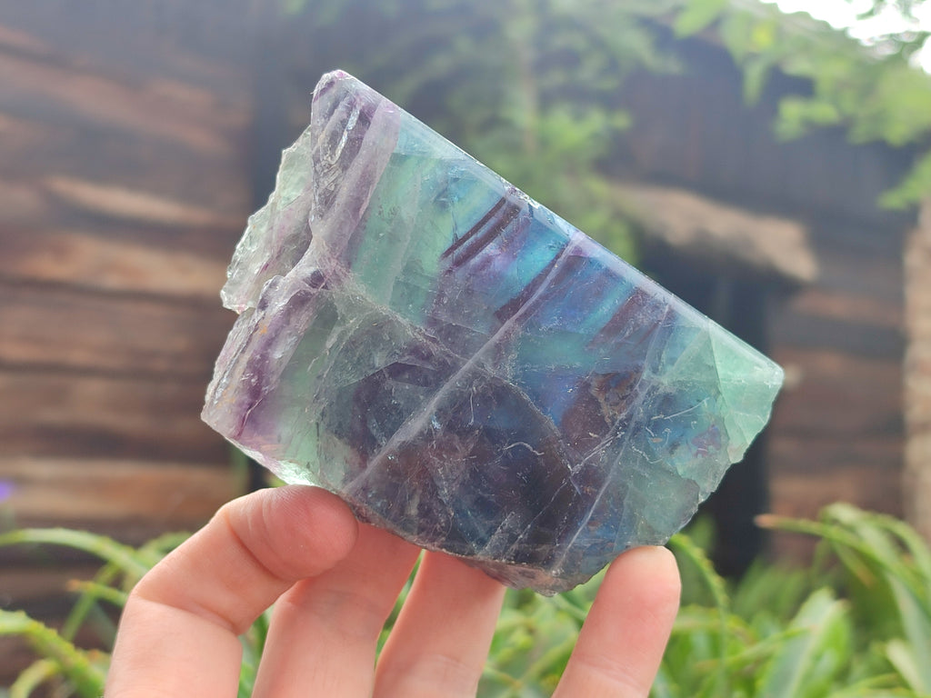 Polished On One Side Watermelon Fluorite x 4 From Uis, Namibia - Toprock Gemstones and Minerals 