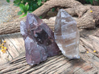 Natural Smokey Quartz Crystal Specimens x 2 From Zomba, Malawi - Toprock Gemstones and Minerals 