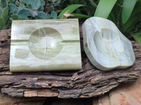 Hand Made Butter Jade Ashtrays x 2 From South Africa