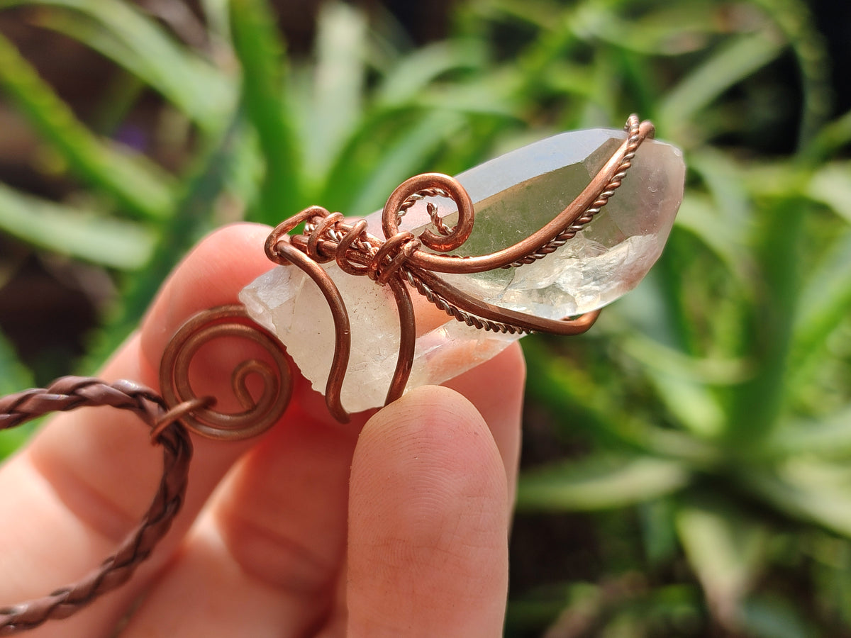 Hand Made Assortment Of Copper Wire Wrapped Stone Pendants x 6 From Southern Africa - Toprock Gemstones and Minerals 