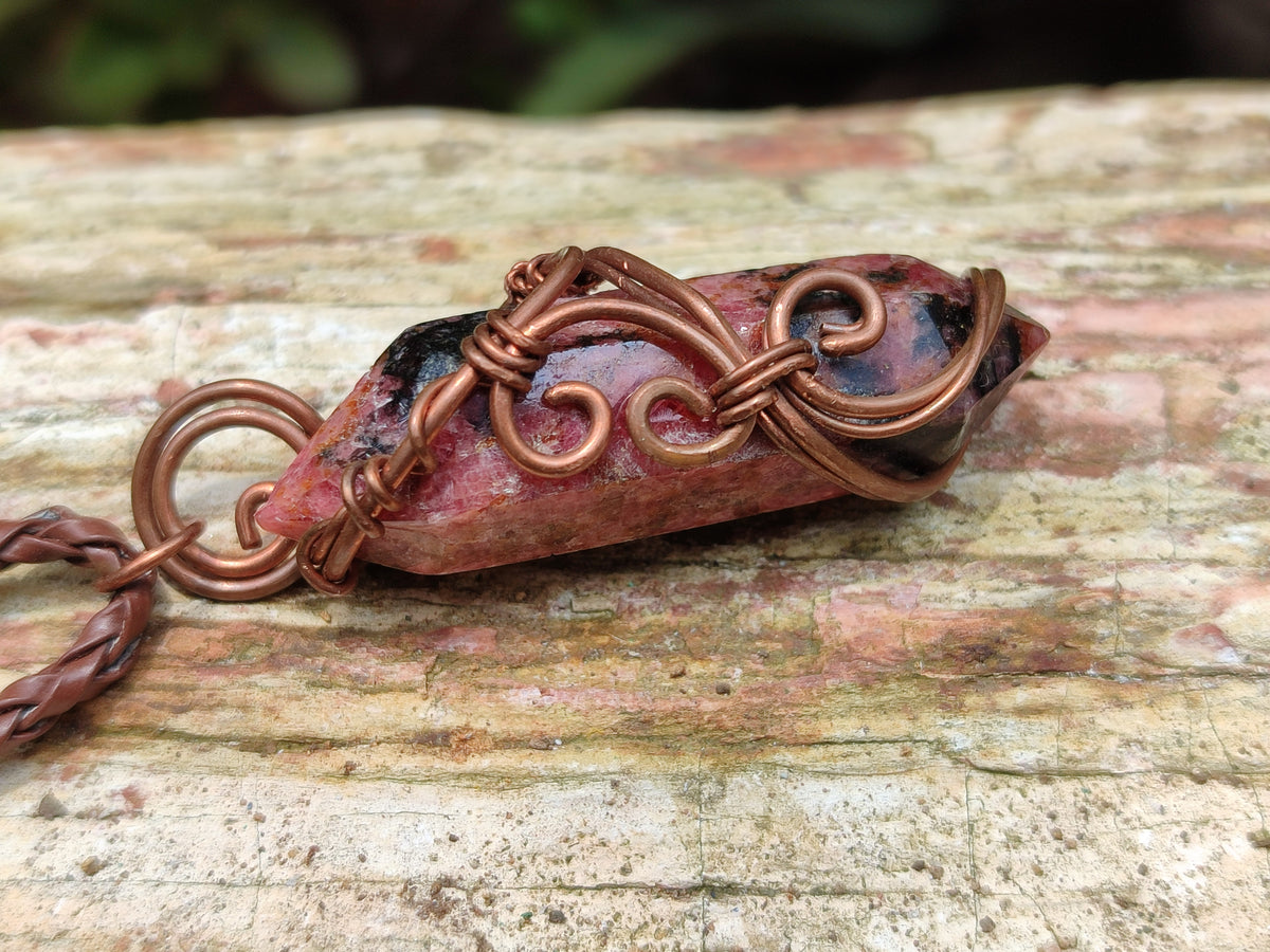 Hand Made Assortment Of Copper Wire Wrapped Stone Pendants x 6 From Southern Africa - Toprock Gemstones and Minerals 