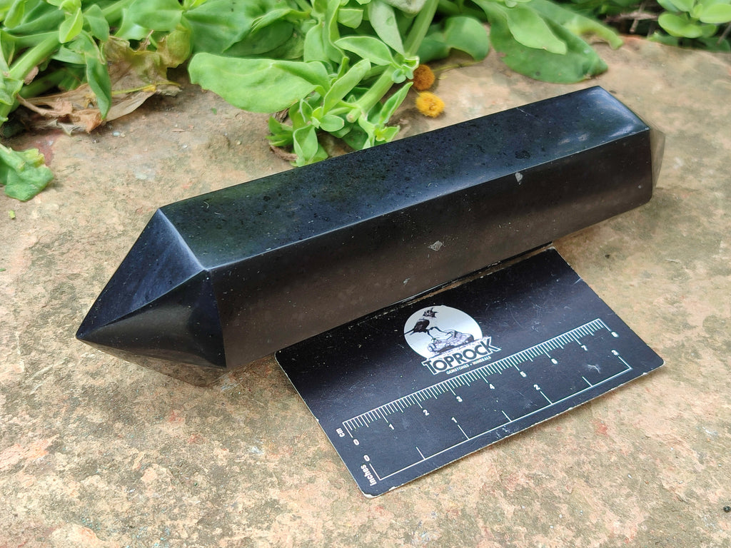 Polished Double Terminated Black Basalt Points x 4 From Madagascar - Toprock Gemstones and Minerals 