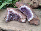 Natural Zululand Amethyst Geodes x 2 from Jozini, South Africa - Toprock Gemstones and Minerals 