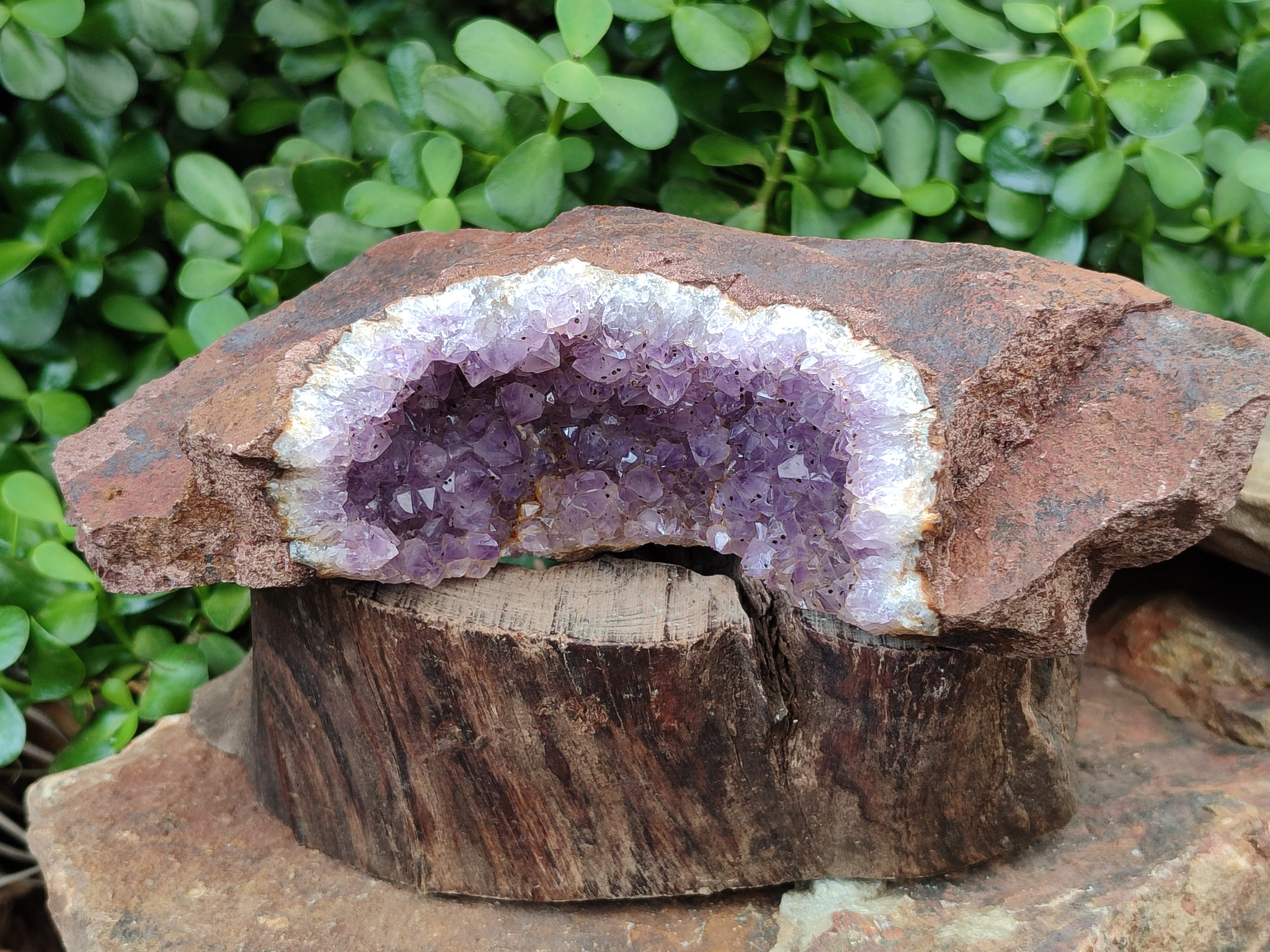 Natural Zululand Amethyst Geodes x 2 from Jozini, South Africa - Toprock Gemstones and Minerals 