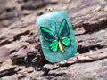 Polished Aventurine Pendant with Hand Painted Butterflies - Sold Per Item - From Zimbabwe - Toprock Gemstones and Minerals 
