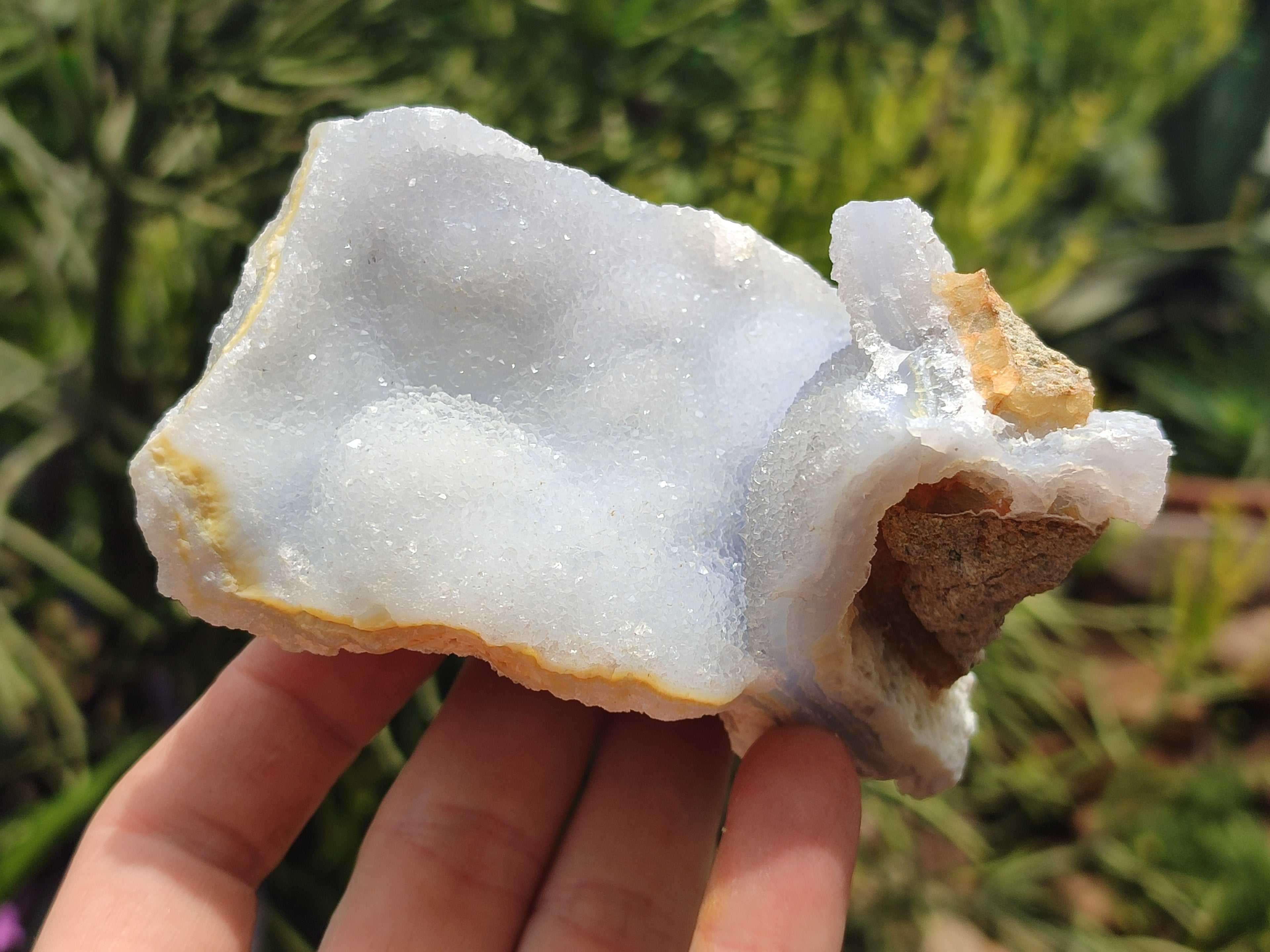Natural Etched Blue Chalcedony Specimens x 6 From Nsanje, Malawi - Toprock Gemstones and Minerals 